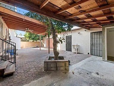 Interior brick courtyard